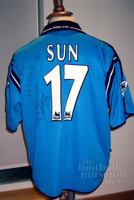Sun Jihai  Match Worn Manchester City Shirt